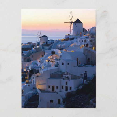 Oia Santorini Greece Sunset Postcard