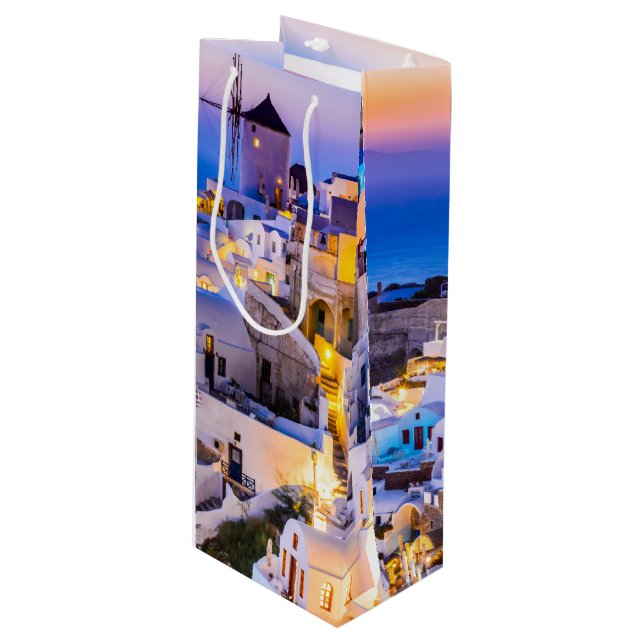 Oia Santorini Wine Gift Bag (Front Angled)