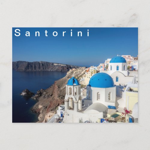 Oia village in Santorini Postcard