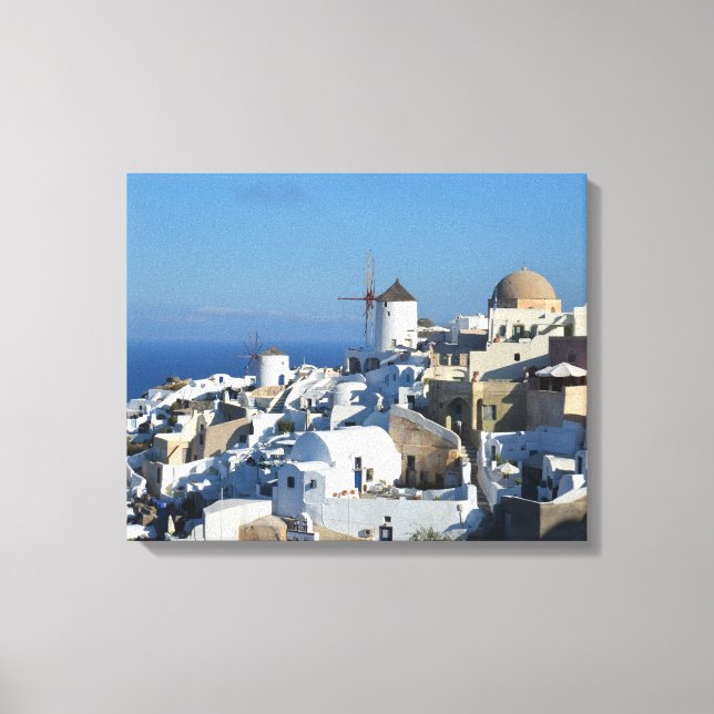 Oia Windmills Santorini Canvas Print (Front)
