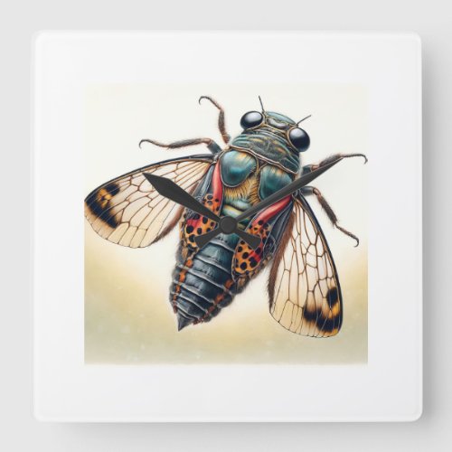 Oiceoptoma Insect 030724IREF120 _ Watercolor Square Wall Clock