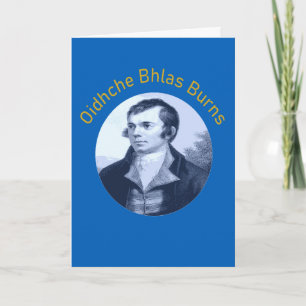 Oidhche Bhlas Burns Gaelic Blue-Color  Holiday Card