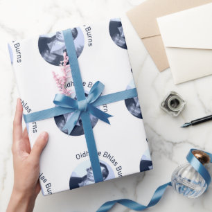 Oidhche Bhlas Burns Gaelic Blue-Color Wrapping Paper