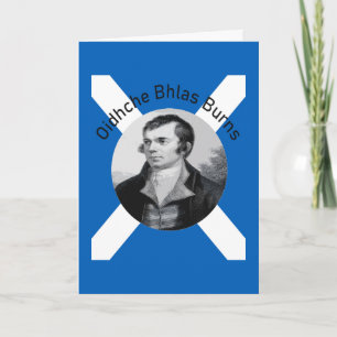 Oidhche Bhlas Burns Gaelic Grey-Color And Saltire Holiday Card