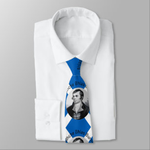 Oidhche Bhlas Burns Gaelic Grey-Color And Saltire Neck Tie