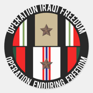 OIF - OEF 1 star Classic Round Sticker