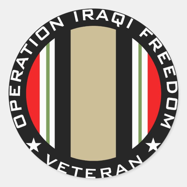 OIF Veteran Classic Round Sticker (Front)
