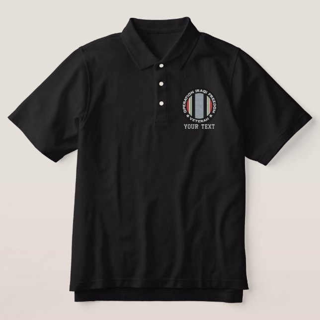 OIF Veteran Embroidered Polo Shirt (Design Front)