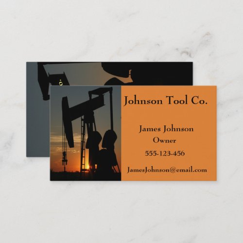 Oil And Gas Industry Business Cards 2 Side