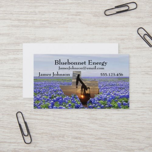 Oil And Gas Industry Business Cards Bluebonnets