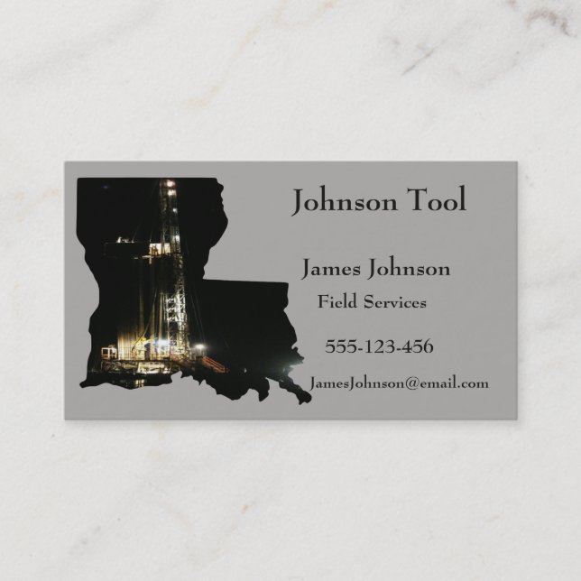 Oil And Gas Industry Business Cards Louisana (Front)