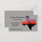 Oil And Gas Industry Business Cards Oil Pump Texas (Front/Back)