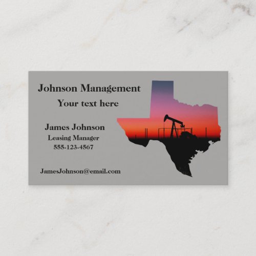 Oil And Gas Industry Business Cards Oil Pump Texas