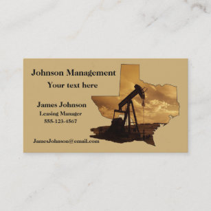 Oil And Gas Industry Business Cards Oil Pump Texas