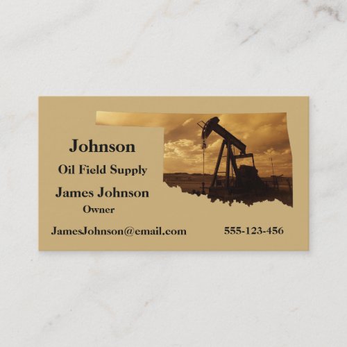 Oil And Gas Industry Business Cards Pump Jack Okla