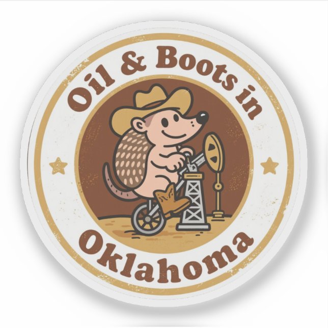 Oil & Boots_ Oklahoma Vintage Artwork Sticker (Front)