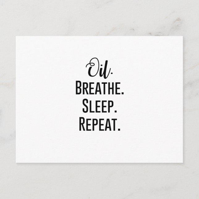 oil breathe sleep repeat - Essential Oil Product Postcard (Front)