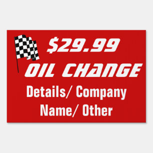 Oil Change Auto Mechanic Sign