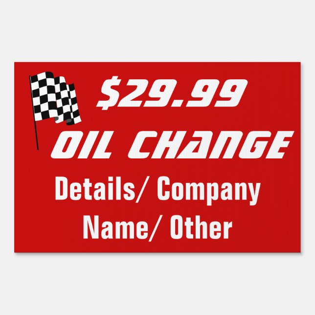 Oil Change Auto Mechanic Sign (Front)