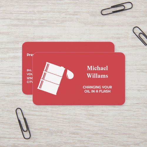 Oil Change Business Card