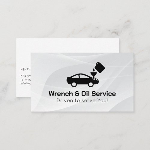 Oil Change Logo  Mechanic Auto Services Business Card