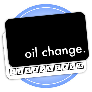 Oil Change. Loyalty Punch Card by identica at Zazzle