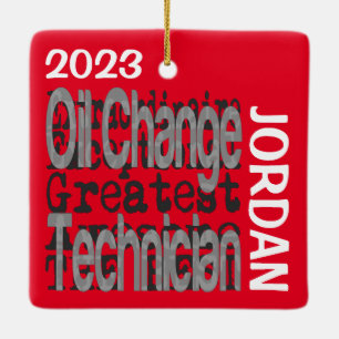Oil Change Technician Extraordinaire CUSTOM Ceramic Ornament