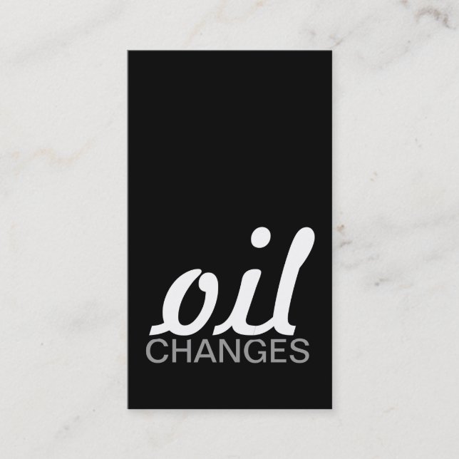 oil changes punch card (Front)
