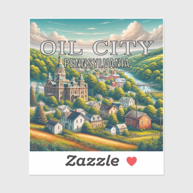 Oil City Pennsylvania 3 Inch Vinyl Sticker (Sheet)