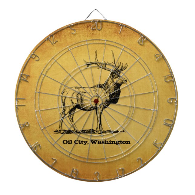 Oil City, Washington Elk Dart Board (Front)