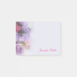 Oil Colors Floral Abstract Template Handwritten Post-it Notes