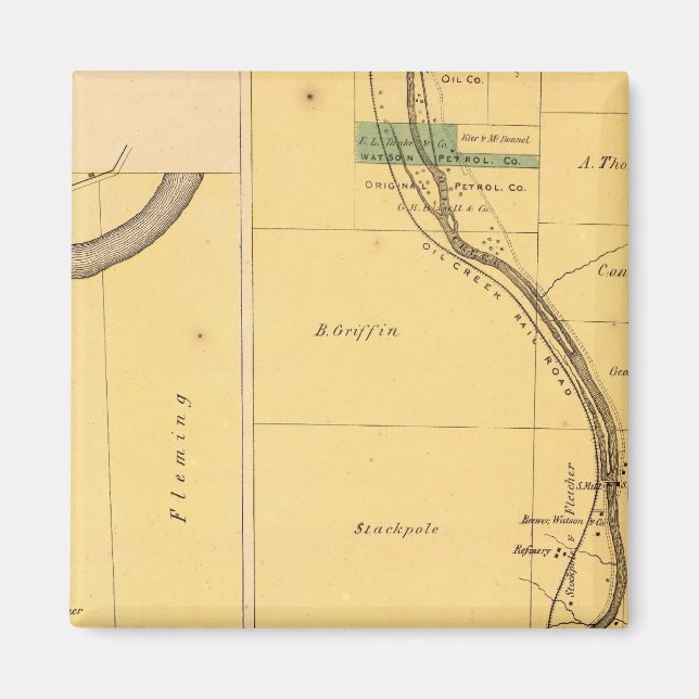 Oil Creek Pennsylvania Atlas Map Magnet (Front)