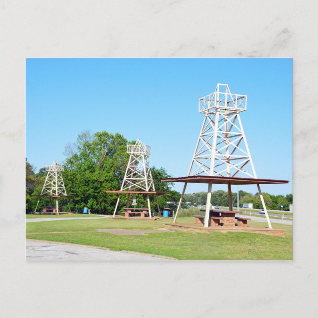 Oil Derrick Picnic Tables, I-20 Highway, Texas Postcard (Front)