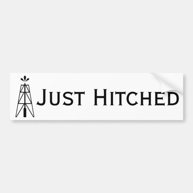Oil Derrick Wedding | Just Hitched Bumper Sticker (Front)