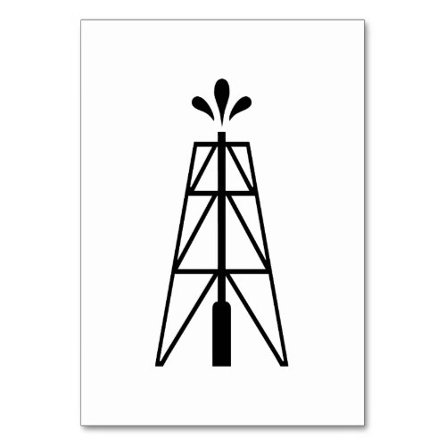 Oil Derrick Wedding  Table Numbers Card