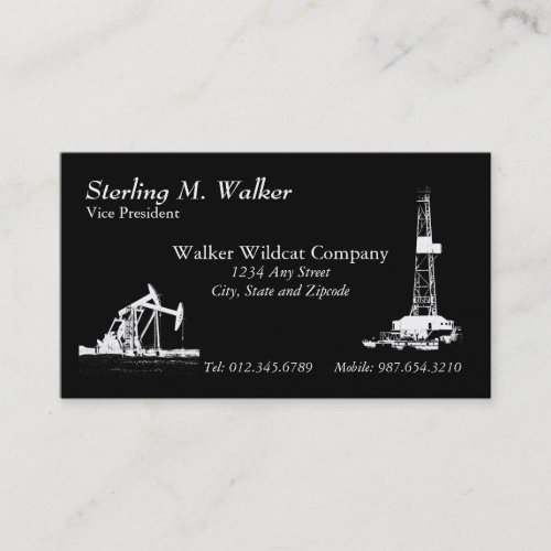 Oil Drilling Rig and Oil Pumping Units Business Card