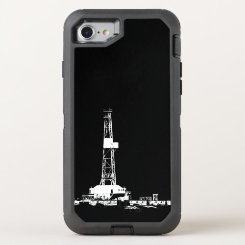 Oil Drilling Rig On Site in White OtterBox Defender iPhone SE87 Case