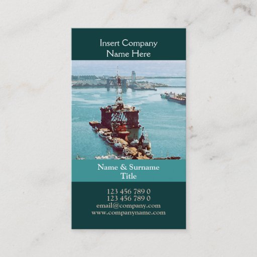 Customizable Oil drilling rig watercolor customizable business cards