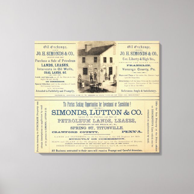 Oil Exchange, Simonds companies Canvas Print (Front)