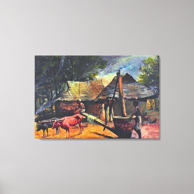 Oil Extractor: Raja Ravi Varma Painting Canvas Print (Front)