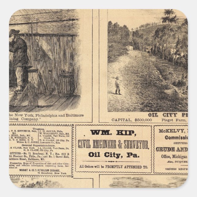 Oil farms square sticker (Front)