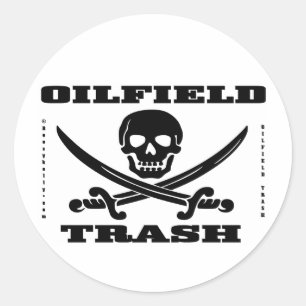 Oil Field Hard Hat Sticker,Skull And Crossbones Classic Round Sticker