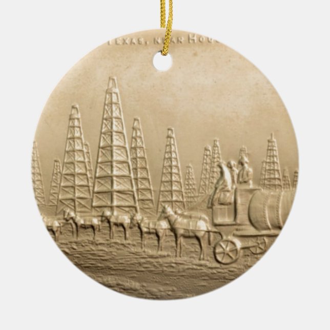 Oil Field  Humble, Texas Ceramic Ornament (Front)