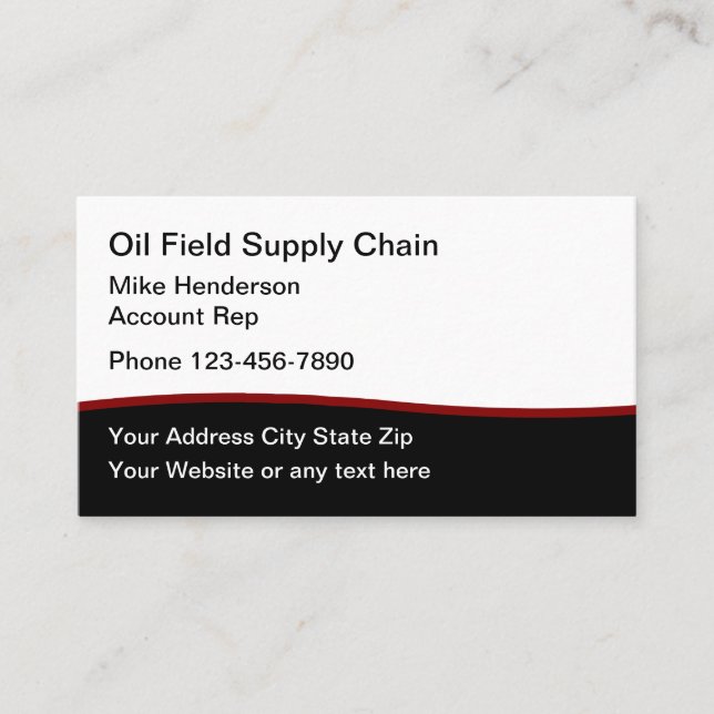 Oil Field Supply Services Business Card (Front)