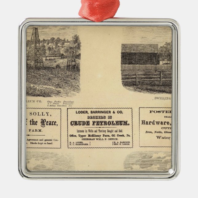 Oil fields, residence metal ornament (Front)