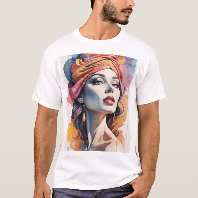 oil illustration of young woman T-Shirt (Front)