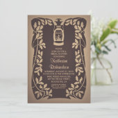 Oil Lantern and Oak Tree rustic bridal shower Invitation (Standing Front)