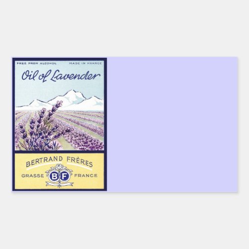Oil of Lavender _ Grasse France Rectangular Sticker