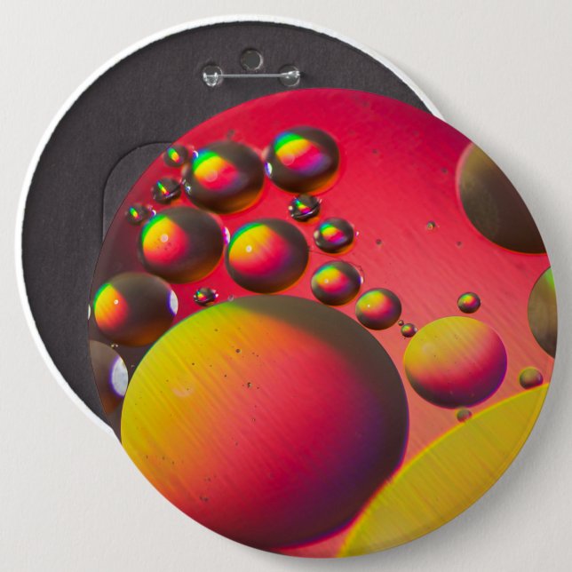 Oil on water pinback button (Front & Back)