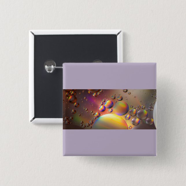 Oil on water pinback button (Front & Back)